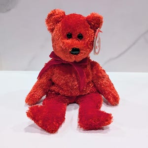 2001 Sizzle the Red Bear TY Beanie Baby, Collectible Teddy Bear