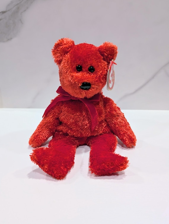 2001 Sizzle the Red Bear TY Beanie Baby, Collectible Teddy Bear