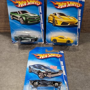 Hot Wheels 2009 and 2010 Series Collectible Cars - Camaro Concept, Ferrari 430 and Challenger