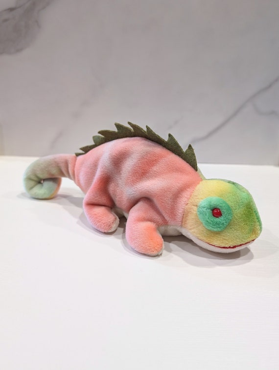 1997 Iggy the Iguana TY Beanie Baby Tie-dyed No Tongue 