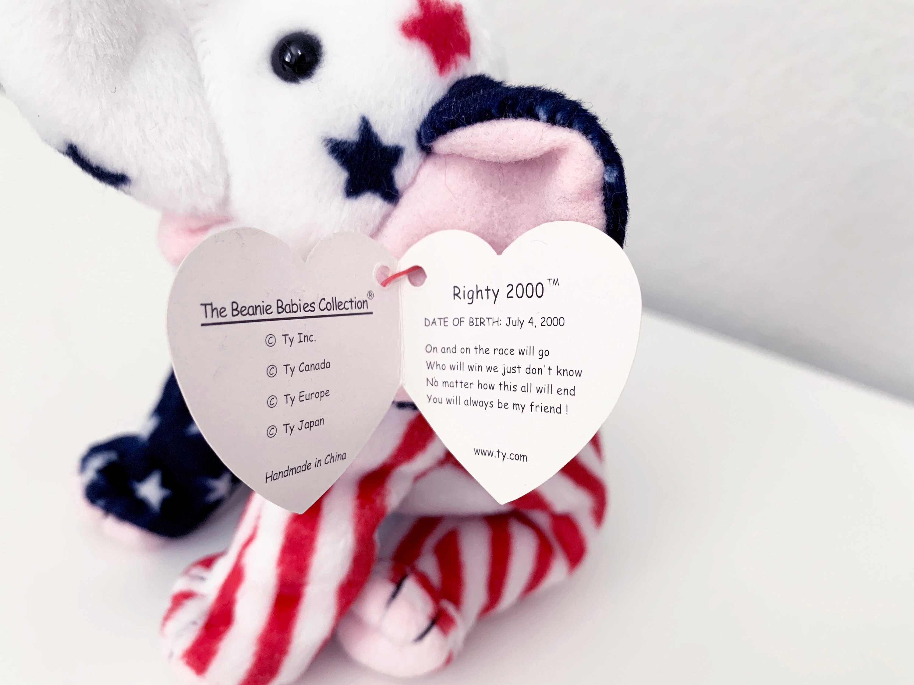 Lefty and Righty TY Beanie Babies, 2000 Democrat Republican Plush