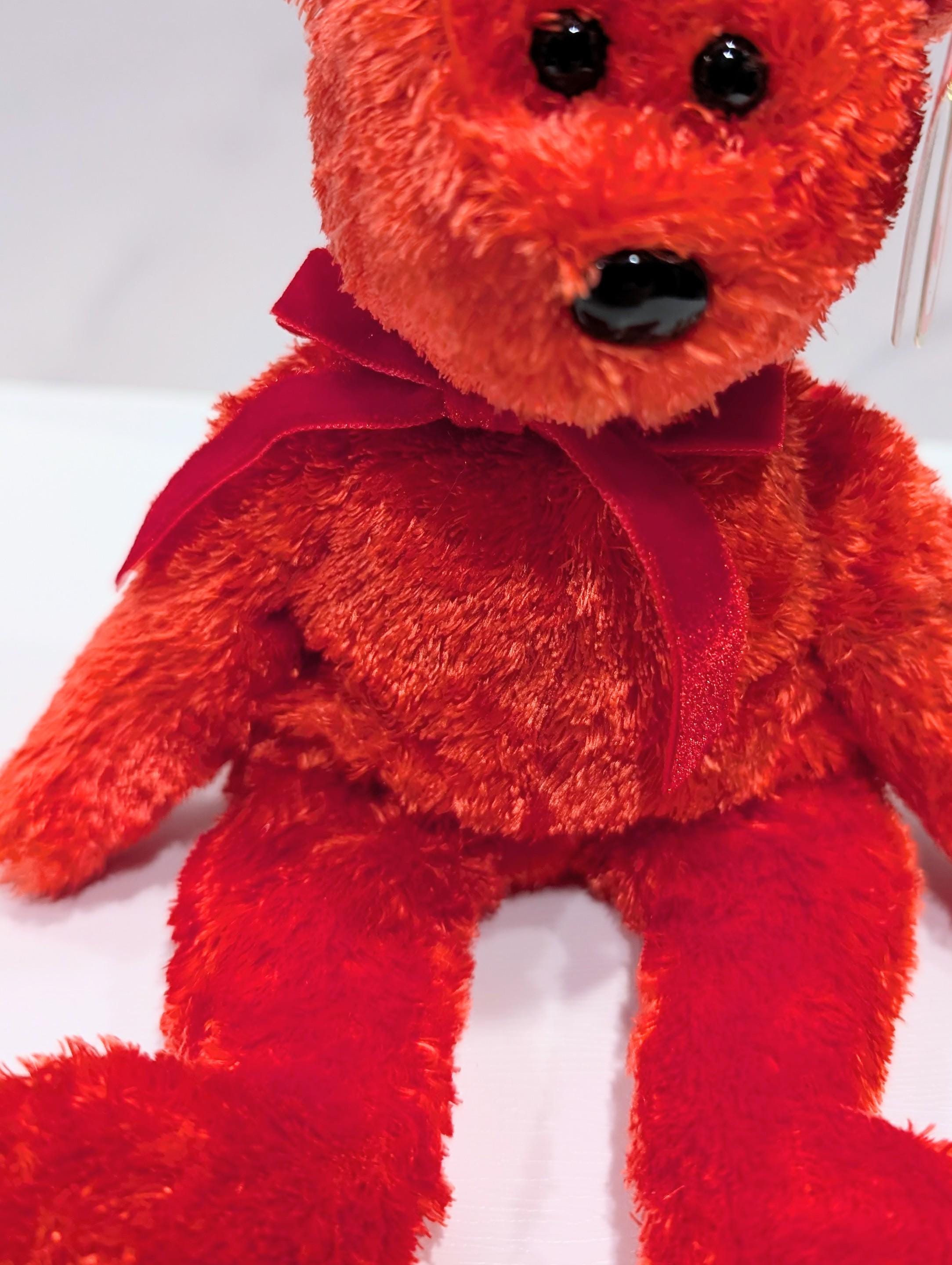 2001 Sizzle the Red Bear TY Beanie Baby, Collectible Teddy Bear