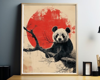 Tranquil Panda Print, Digital Wall Art, Panda Wall Art, Panda Print, Animal Wall Decor, DIGITAL DOWNLOAD, PRINTABLE Art, Large Wall Art