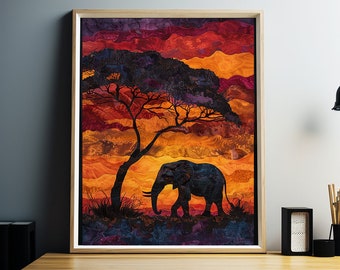 African Elephant Print, Large Wall Art, Elephant Wall Art, Elephant Print, Wildlife Wall Decor, DIGITAL DOWNLOAD, PRINTABLE Art, Animal Art