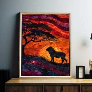 African Lion Print, Large Wall Art, Lion Wall Art, Lion Print, Wildlife Wall Decor, DIGITAL DOWNLOAD, PRINTABLE Art, Animal Art