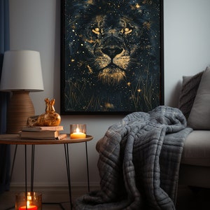 Lion Print Painting, Animal Wall Art, Lion Wall Art, Lion Print, Wildlife Wall Decor, DIGITAL DOWNLOAD, PRINTABLE Art, Large Wall Art