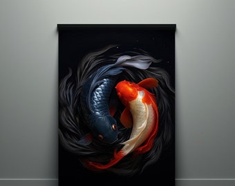 Koi Fish Digital Print, Koi Fish Wall Art, Japanese Art, Koi Fish Print, Japanese Wall Art, DIGITAL DOWNLOAD, PRINTABLE Art, Large Wall Art