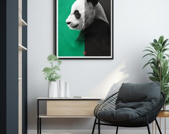 Calm Panda Print, Digital Wall Art, Panda Wall Art, Panda Print, Animal Wall Decor, DIGITAL DOWNLOAD, PRINTABLE Art, Large Wall Art