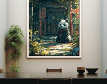 Tranquil Panda Print, Digital Wall Art, Panda Wall Art, Panda Print, Animal Wall Decor, DIGITAL DOWNLOAD, PRINTABLE Art, Large Wall Art