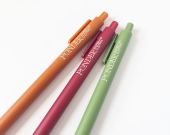 Earth Toned Gel Pen Set: Olive, Caramel, Sangria - 0.5 mm