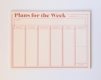 Weekly Planner Notepad | To Do List | Aesthetic Daily Planner
