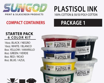 6 Color Plastisol Ink Starter Kit: Screen Printing Supplies