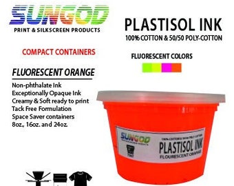 Fluorescent Orange Plastisol Ink: Cotton Blend Screen Printing