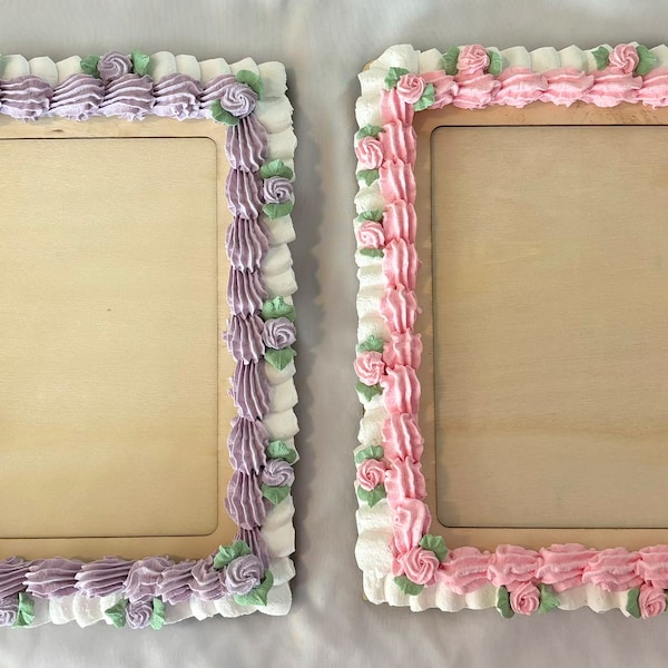 Pink oder Lila Fake Kuchenbilderrahmen