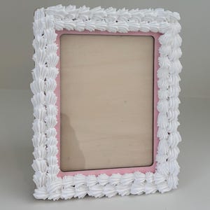 White And Pink Fake Cake Picture Frame