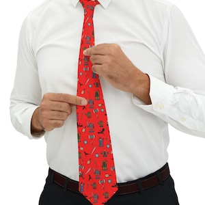 Fun Dungeons and Dragons Tie | Necktie with DND Themed Classes, Players | Funny Dungeon Master Gift | Wizard, Bard, Barbarian and More
