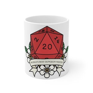 World&#39;s Best Dungeon Master Ceramic Mug 11oz - Dungeons and Dragons - DND