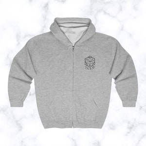 D20 Dice Dungeons and Dragons Unisex Full Zip Hooded Sweatshirt | DND Themed Clothing for Dungeon Master, Player | Zip Up Hoodie Nat 20