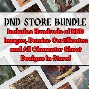 Complete Store Digital DND Files | DND Images & Character Sheet Bundle | Dungeon Master Tools and Themed Character Sheets | Huge Bundle!!