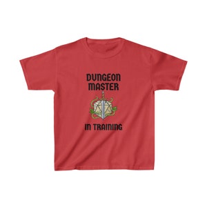 Dungeon Master in Training - Dragon Backed T-shirt for DND Kid - DND Dad Mom gift | Child Clothing Gift