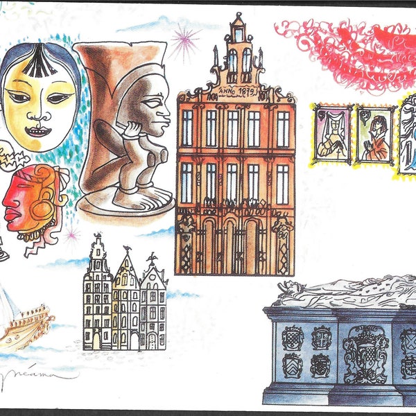 Belgium Scott #2959-2962 Belgian Cultural Museums card (1988), Stamps, Mint, Crafts, Art, Collectables, Museum