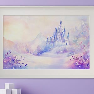 Impresión del Castillo Congelado de Elsa - Impresión de arte infantil / Arte mural infantil / Impresión ilustrada