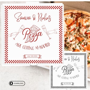 Custom pizzadoos bruiloft pizzadoos personaliseerbare pizzadoos pizza bedankje Custom bruiloft pizzadoos bruiloft personaliseerbare pizza