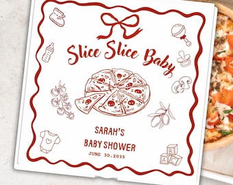 Slice Slice Baby pizza box Shower Personalised PIZZA Box baby shower Custom pizza box  Graze Box for Pizza