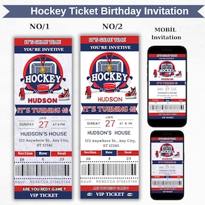 Verjaardagsuitnodiging hockeyticket Uitnodiging hockeykaart Verjaardag hockeykaart Kaartje hockeywedstrijd