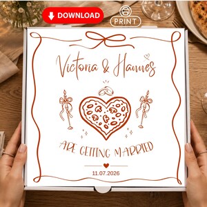 Pizza Box Wedding Personalizable Pizza Box Custom pizza box sticker Wedding Pizza Box  Personalizable Pizza box Wedding Pizzakarton Hochzeit