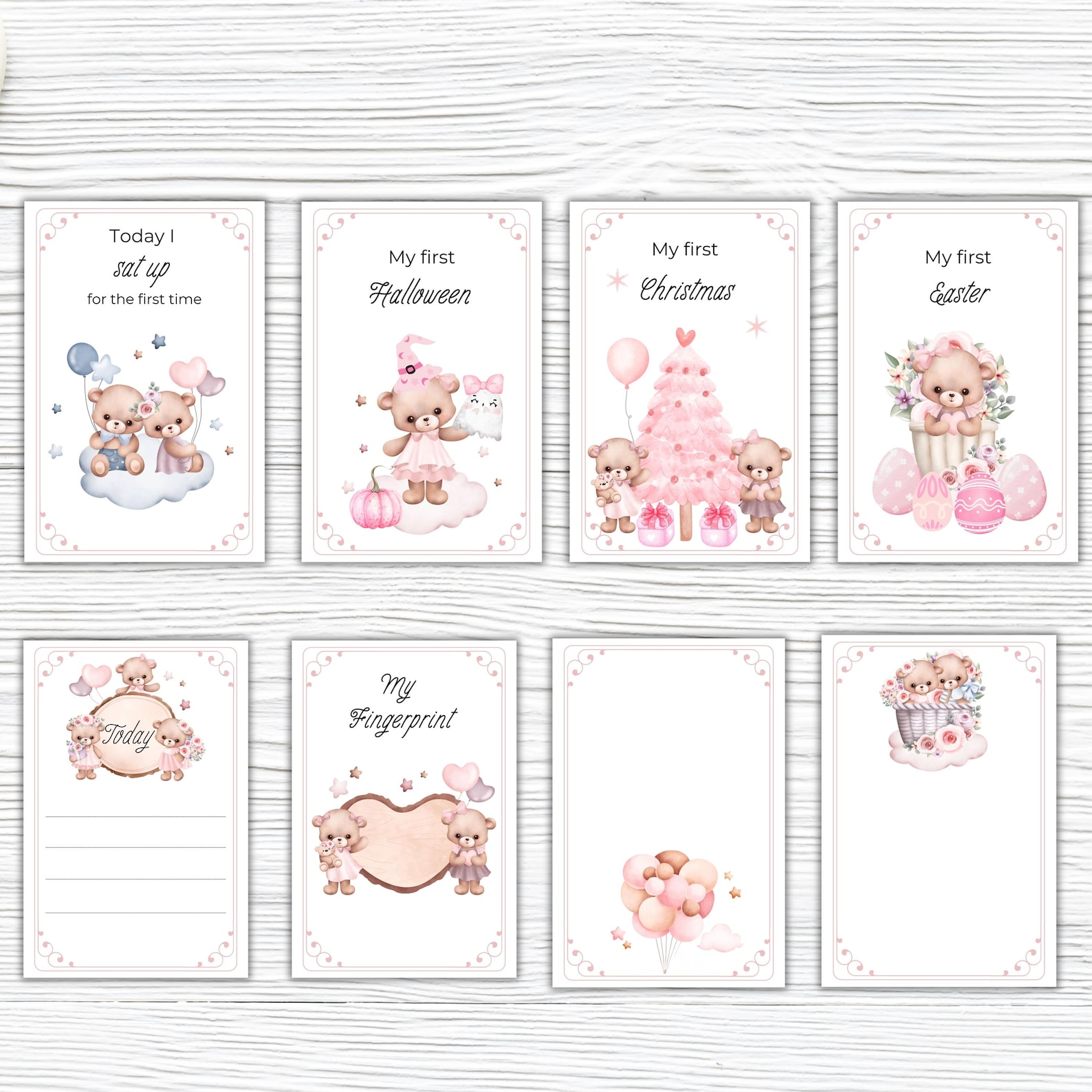 Baby Girl Milestone Card Baby Month Cards Monthly Milestone Cards New ...