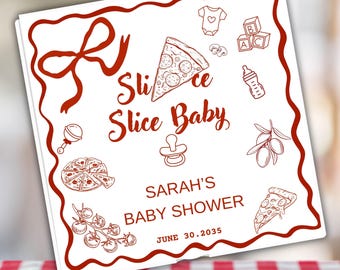 Baby Shower Pizza Box pizza baby shower Slice Slice Baby pizza box label Custom pizza box  Graze Box for Pizza