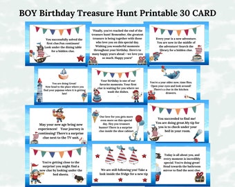 Birthday Scavenger Hunt  Boy Birthday Treasure Hunt Birthday Indoor Birthday Treasure Hunt Clues Birthday Games for Kids Printable