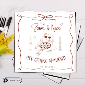 Pizza Box Wedding Personalizable Pizza Box Custom pizza box sticker Wedding Pizza Box  Personalizable Pizza box Wedding Pizzakarton Hochzeit