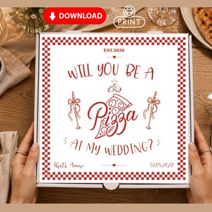 Bridesmaid Proposal Pizza Box  Custom Pizza Boxes Pizza Bridesmaid Proposal Will You Be A Pizza My Wedding  Personalizable Pizza