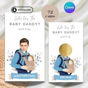 Who has the Baby Daddy  Scratch off  Baby Daddy Scratch Off Baby Shower Games Find the Baby Daddy  Whos the Daddy Scratch off Gender Reveal