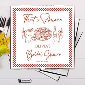 That’s Amore Bridal Shower Pizza box Wedding Pizza Box label  Bachelorette Pizza box custom pizza box