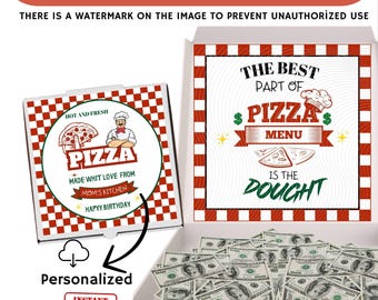 Custom Pizza Box  Money Gift   Birthday Money Gift  College Money Gift Box Funny Cash Gift Idea Money Pizza box Sign Cash Gift Holder