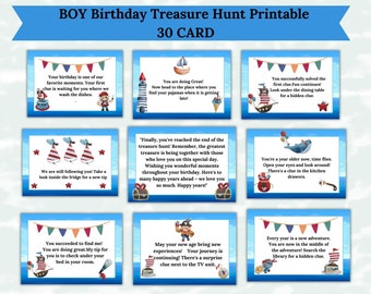 Birthday Scavenger Hunt  Boy Birthday Treasure Hunt Birthday Indoor Birthday Treasure Hunt Clues Birthday Games for Kids Printable