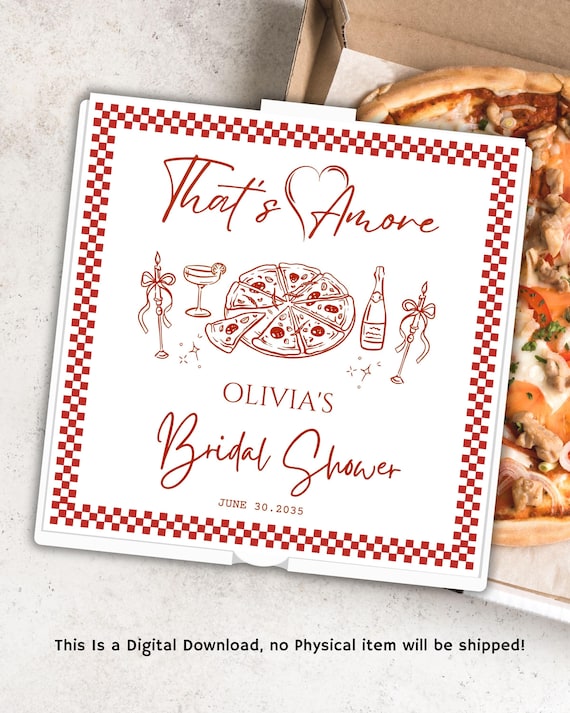 That’s Amore Bridal Shower Pizza box Wedding Pizza Box label  Bachelorette Pizza box custom pizza box