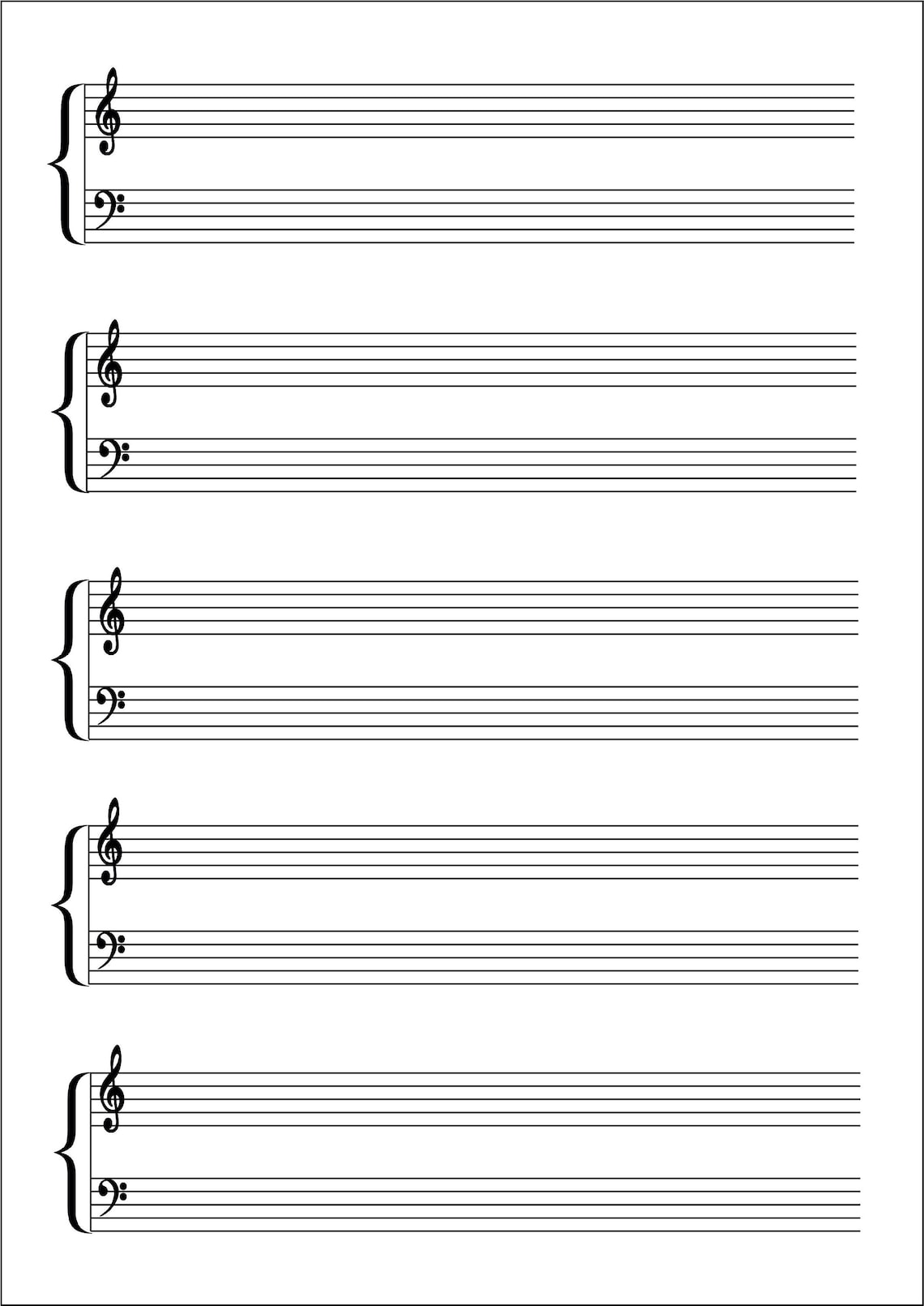 Blank Sheet Music I Music Staff I Piano Music Staff - Etsy