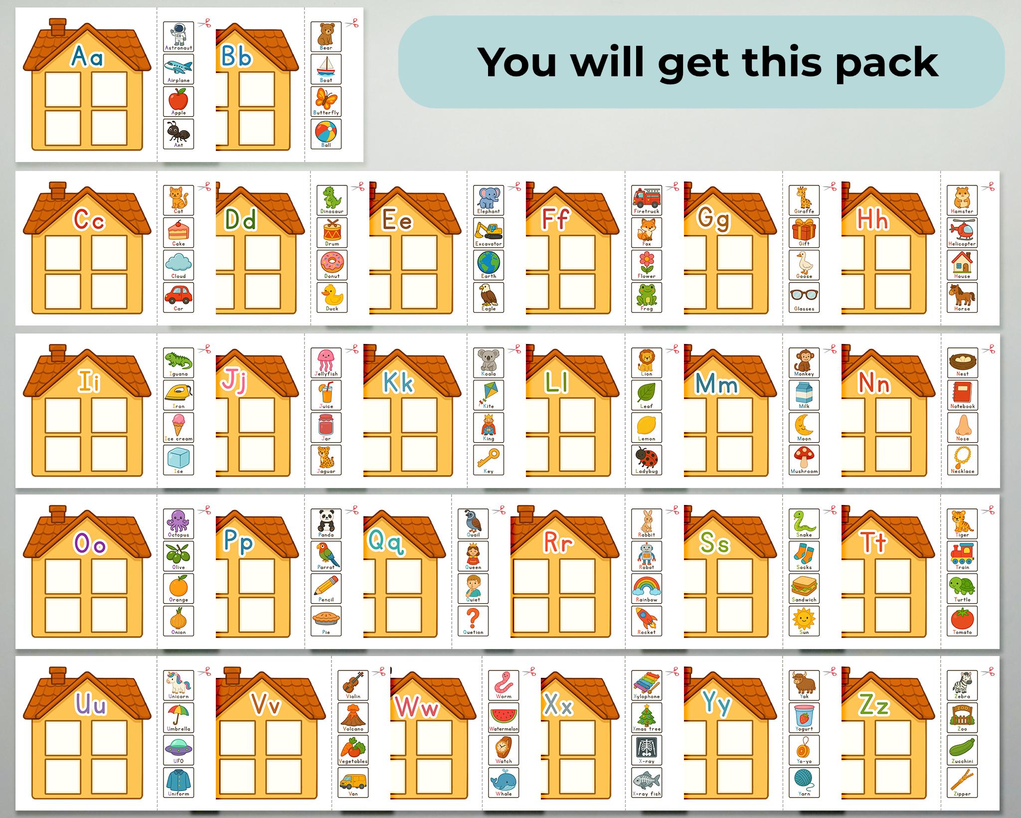 Printable Alphabet Busy Book: ABC Matching Activity, Preschool Learning ...