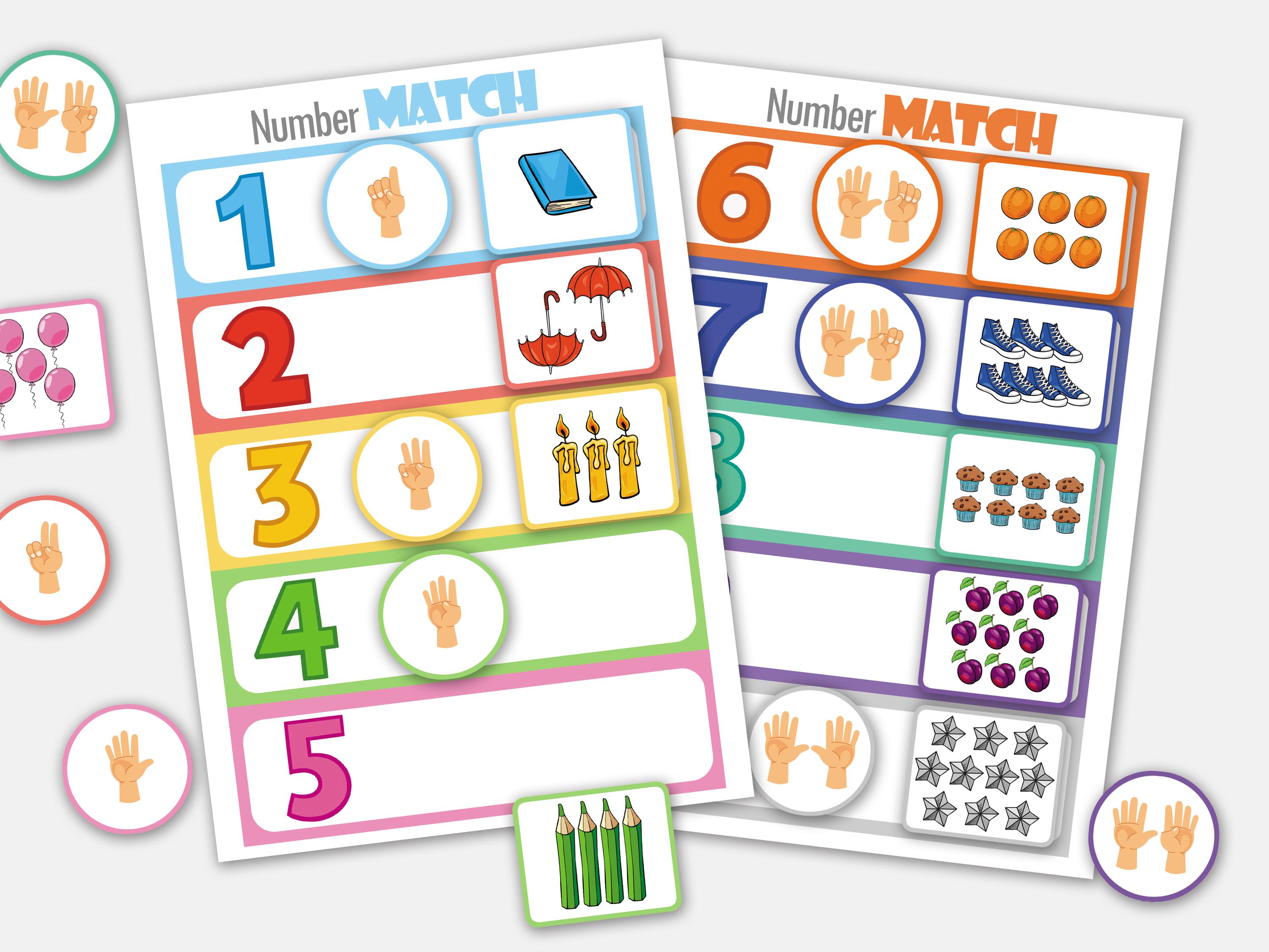 Printable Preschool Counting Activity: Number Match Activity - Etsy