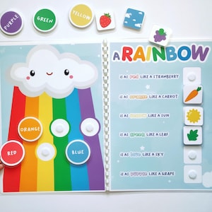 Rainbow color matching activity, Busy book pages, Homeschool Printable, Learning tools, Preschool curriculum, Teaching colors