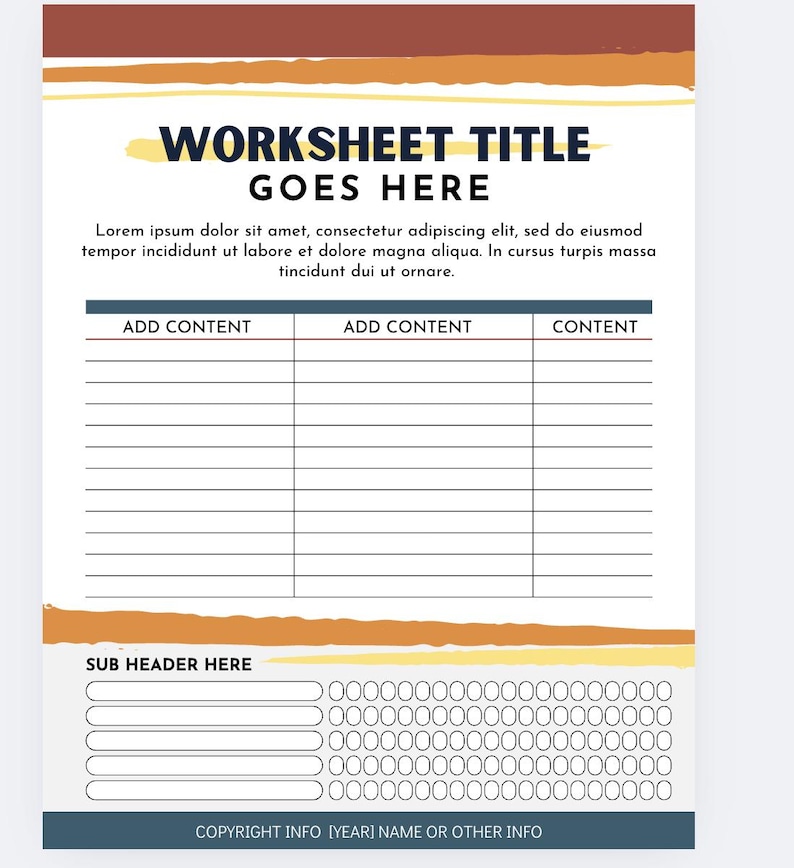 Editable Worksheet Templates | Printable Worksheets for Teachers