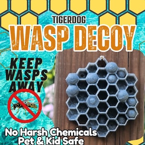 Fake Wasp Nest Decoy – Outdoor Wasp Deterrent, Chemical-Free Wasp Repellent for Porch, Patio, Pool, Yard, Playhouses, Sheds –5 Color Options