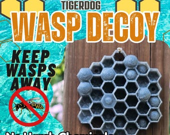 Fake Wasp Nest Decoy – Outdoor Wasp Deterrent, Chemical-Free Wasp Repellent for Porch, Patio, Pool, Yard, Playhouses, Sheds –5 Color Options