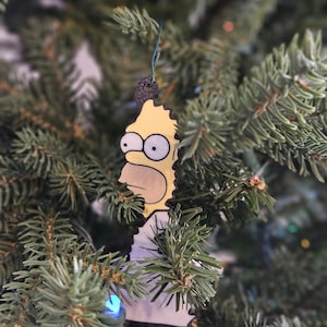 Homer Meme Xmas Tree Ornament - Great gift for co-workers - white elephant - unique pop culture tree decoration