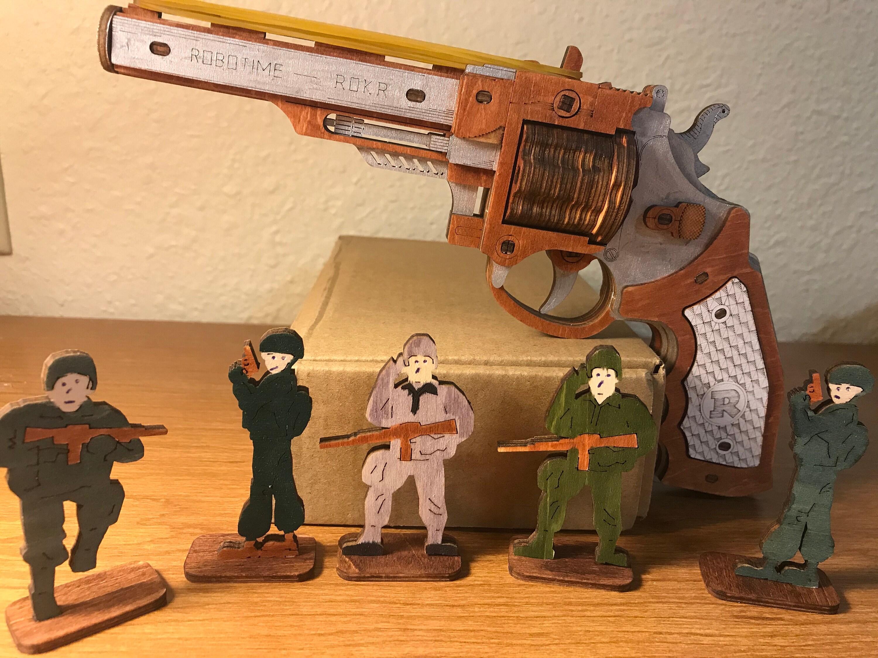 Assembled 3-D Wooden ROKR Toy Pistol - Etsy