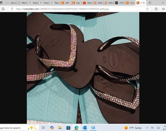 Crystal Sandals. Four rows Havaianas Crystals customized to your colors. Additional ordering for sizes and colors at Shop on Wednesdays.